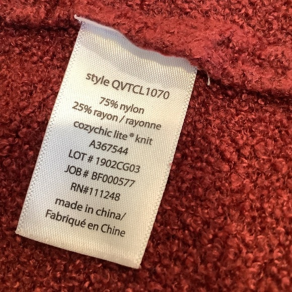 Barefoot Dreams Open Front Cardigan Sweater - Rust Burgundy Size Medium P - Picture 6 of 7